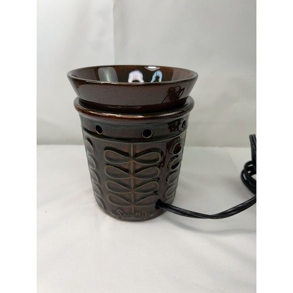 Scentsy Warmer Farfalle Retired DSW-FARF Brown Flowers‎ Leaves Full Size - Picture 3 of 6